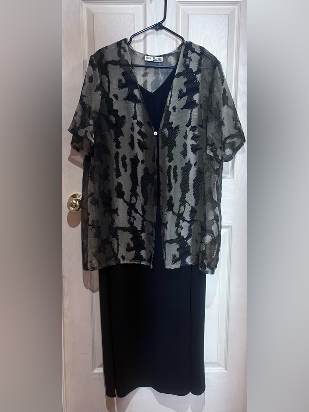 Sheer Patterned Blouse & Dress, Size 14